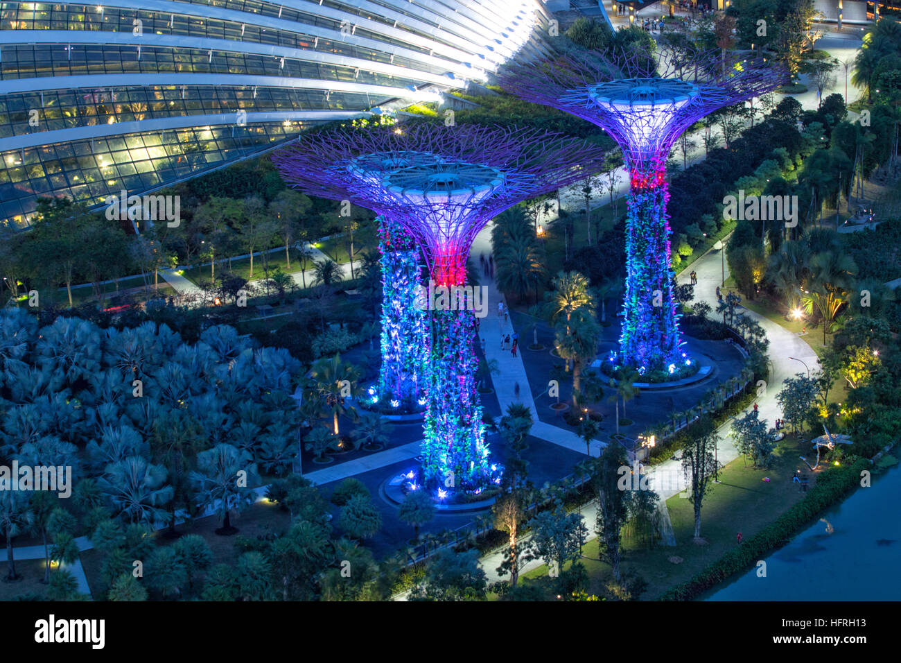 Singapore gardens by the bay night hi-res stock photography and images ...