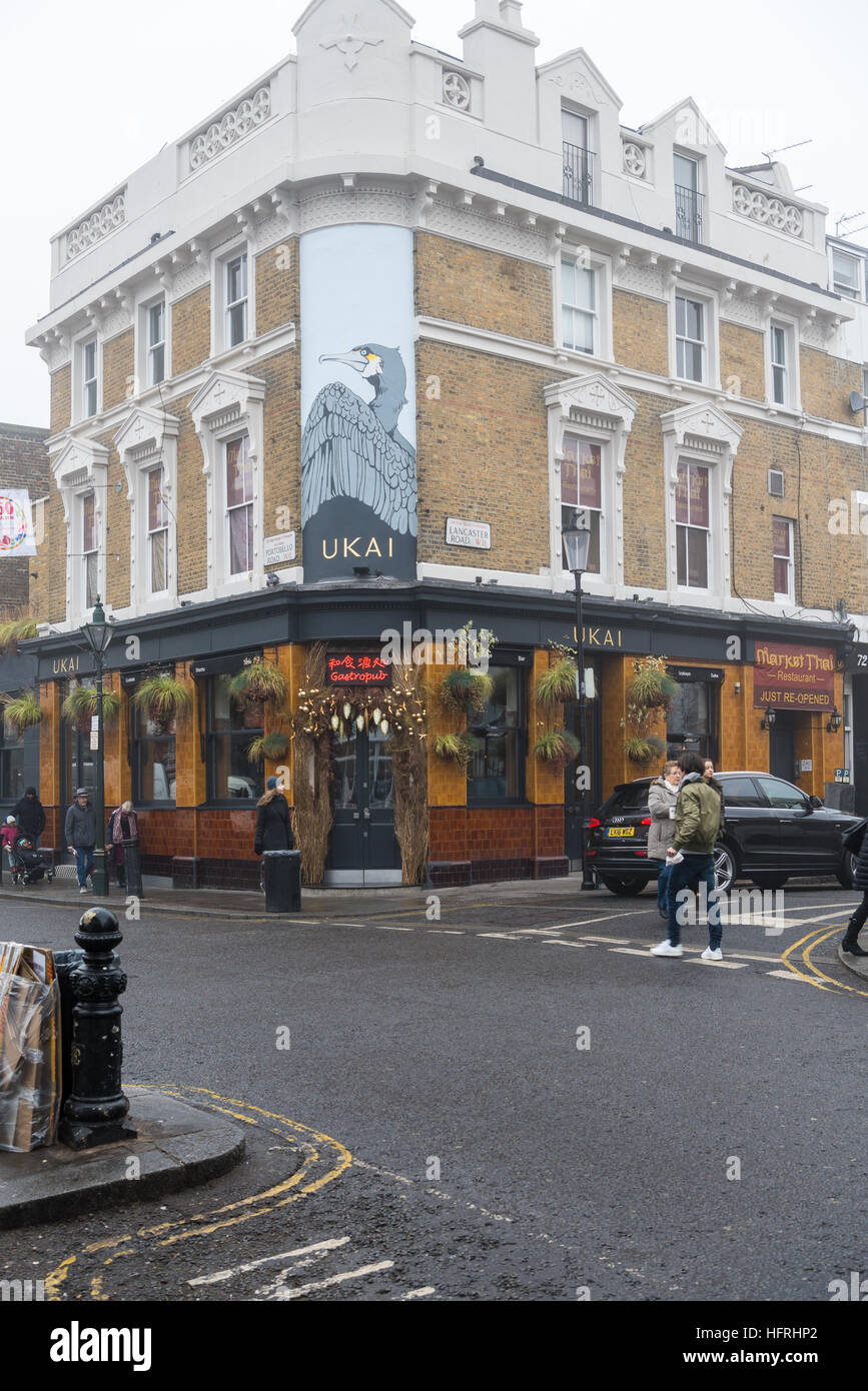 UKAI Japanese restaurant, Portobello Road, London, England. December 2016 Stock Photo Alamy