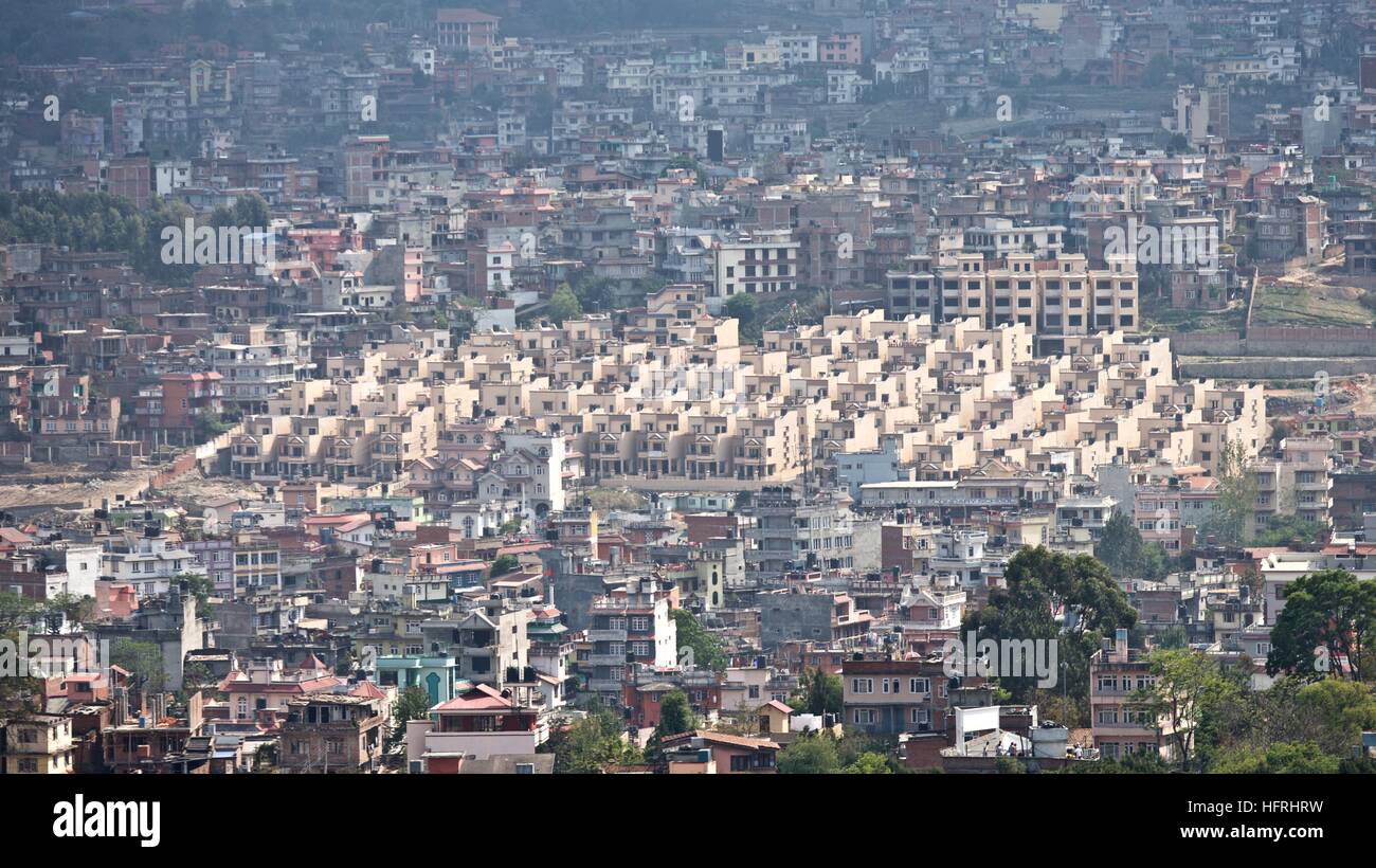 Nepal congestion housing dense concrete development density Stock Photo Alamy