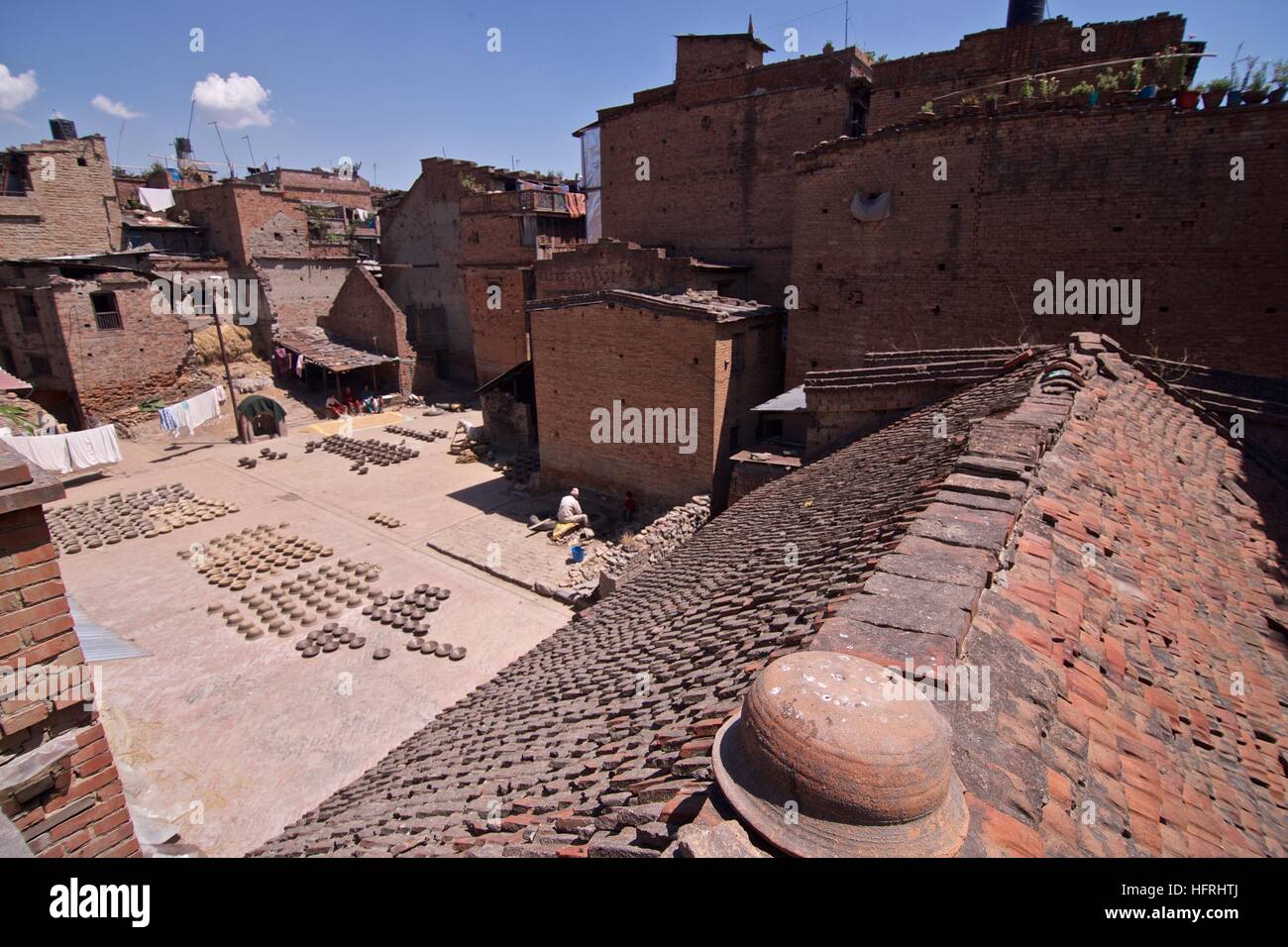 Nepal Kathmandu Asia pottery outdoor yard manufacturing clay plates