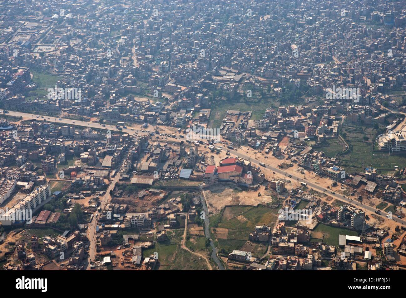 Nepal congestion housing dense concrete development density Stock Photo Alamy