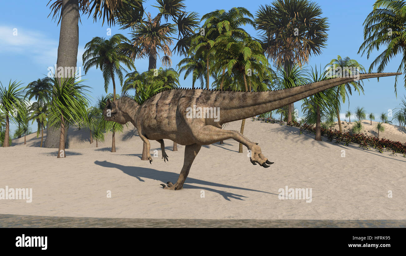 hunting cerantosaurus Stock Photo