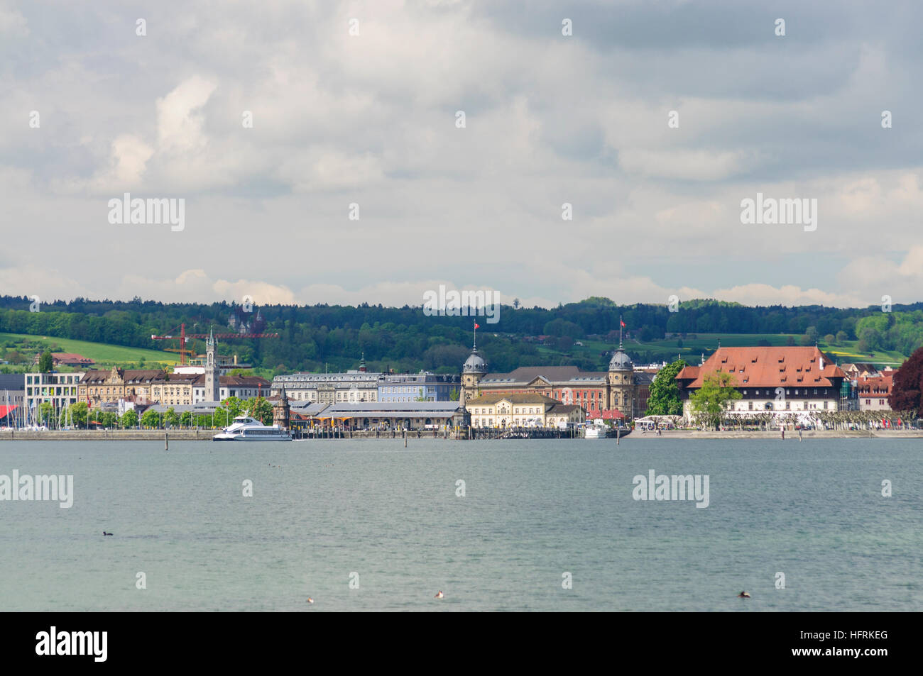 Konstanz, Constance: Lake Constance with a view of Constance, on the right the Council Building, Bodensee, Lake Constance, Baden-Württemberg, Germany Stock Photo