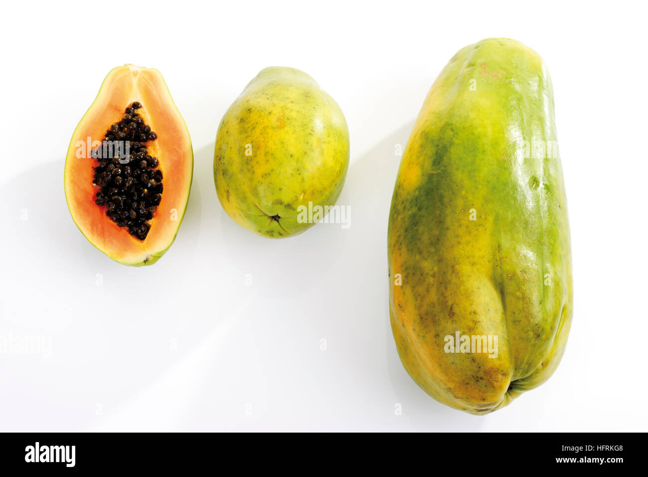 Papaya varieties (Carica papaya) Stock Photo