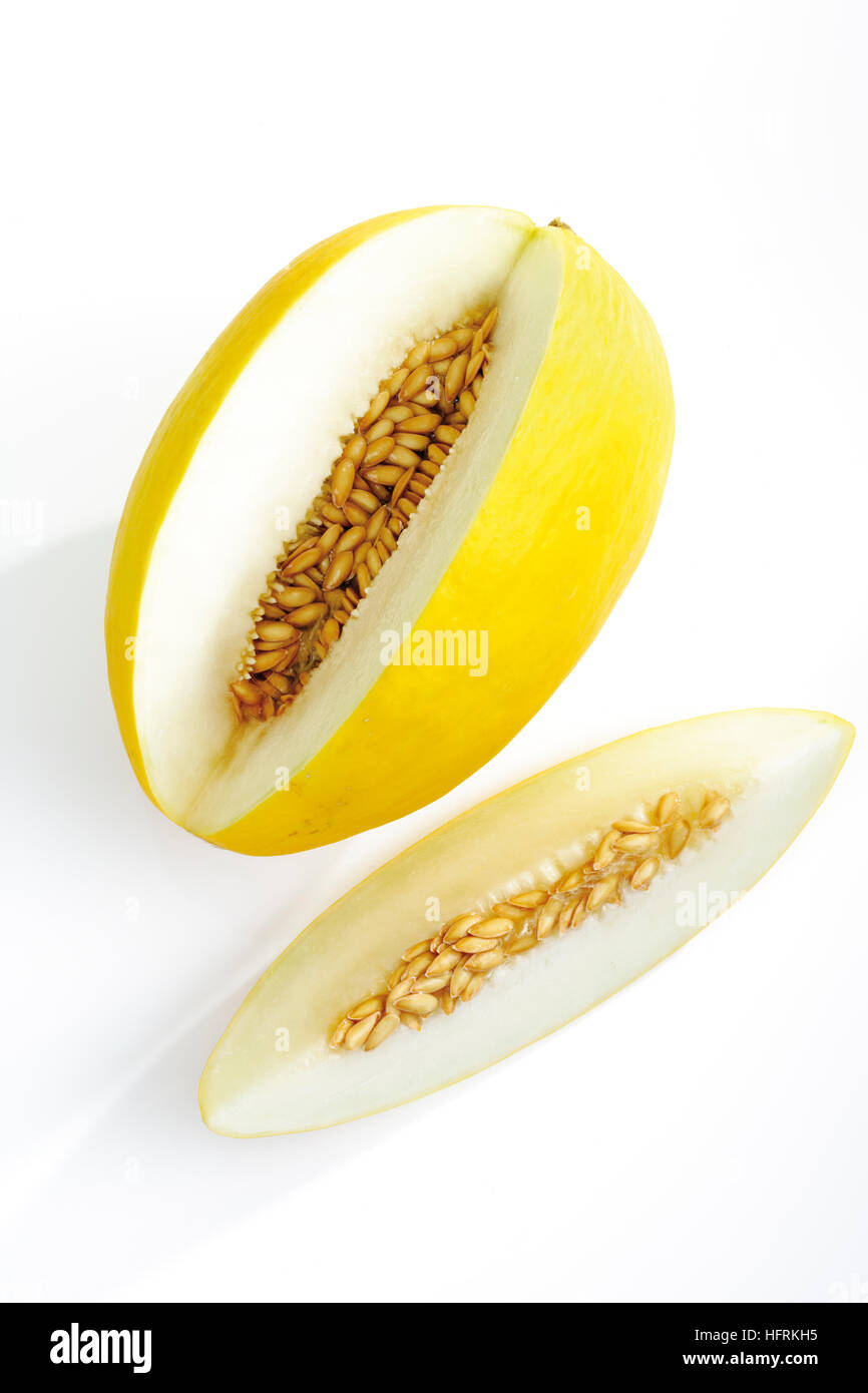 Honeydew Melon (Cucumis melo ssp. melo var. inodorus) Stock Photo