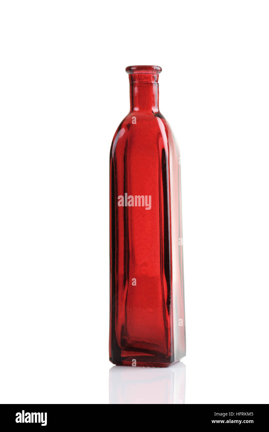 Red glass bottle Stock Photo Alamy