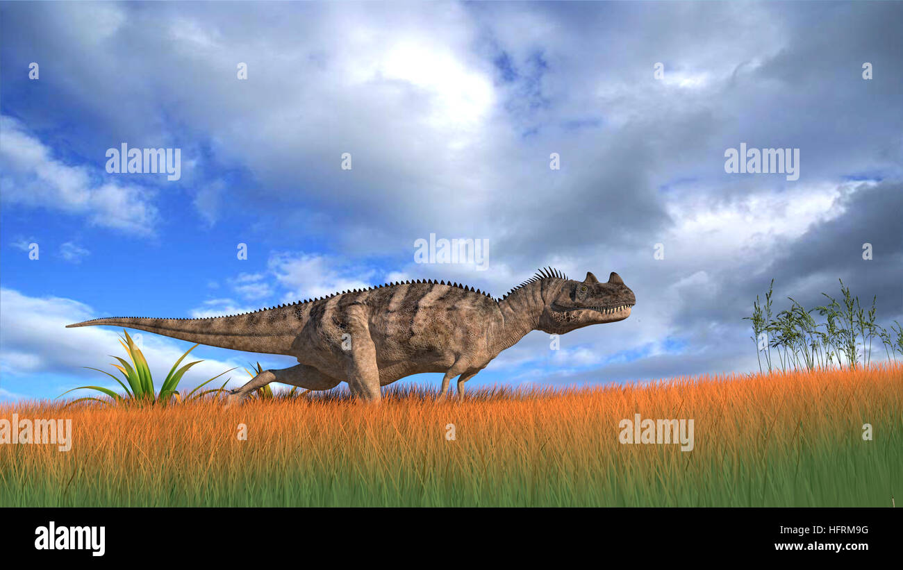 hunting cerantosaurus Stock Photo