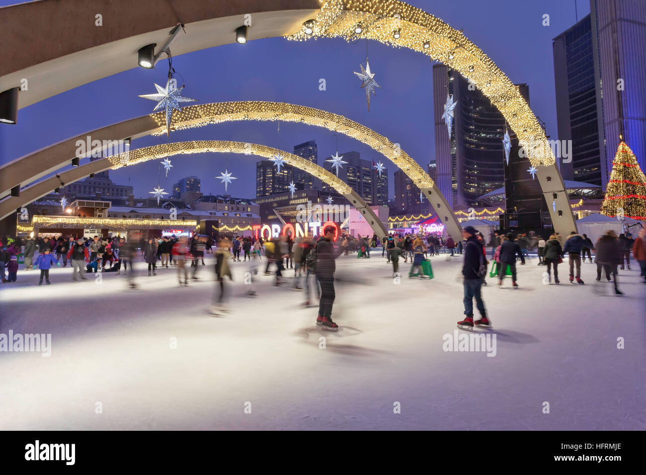 Toronto City Hall Skating party at Nathan Phillips Square and Cavalcade