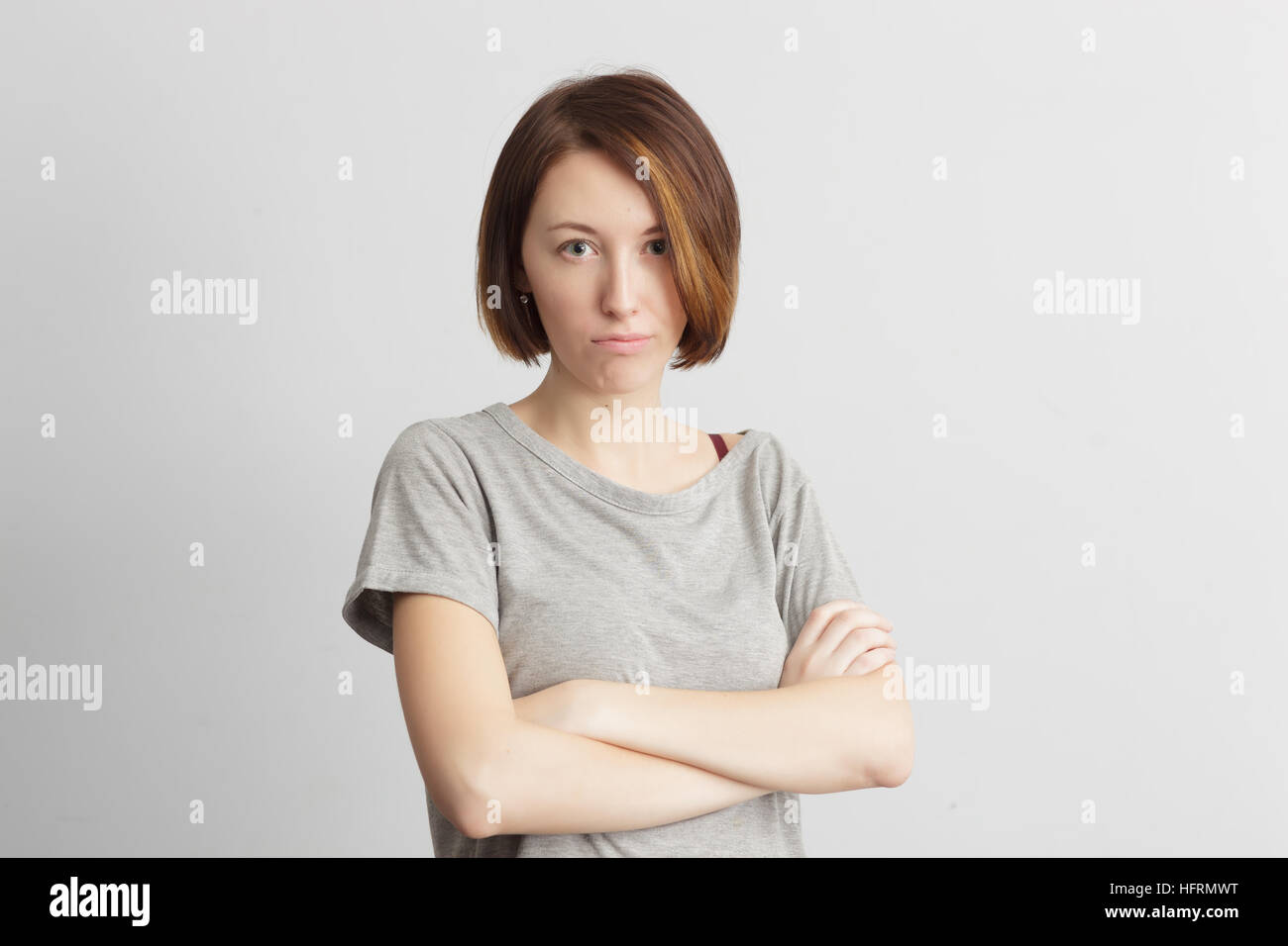 Woman arms crossed chest hi-res stock photography and images - Alamy
