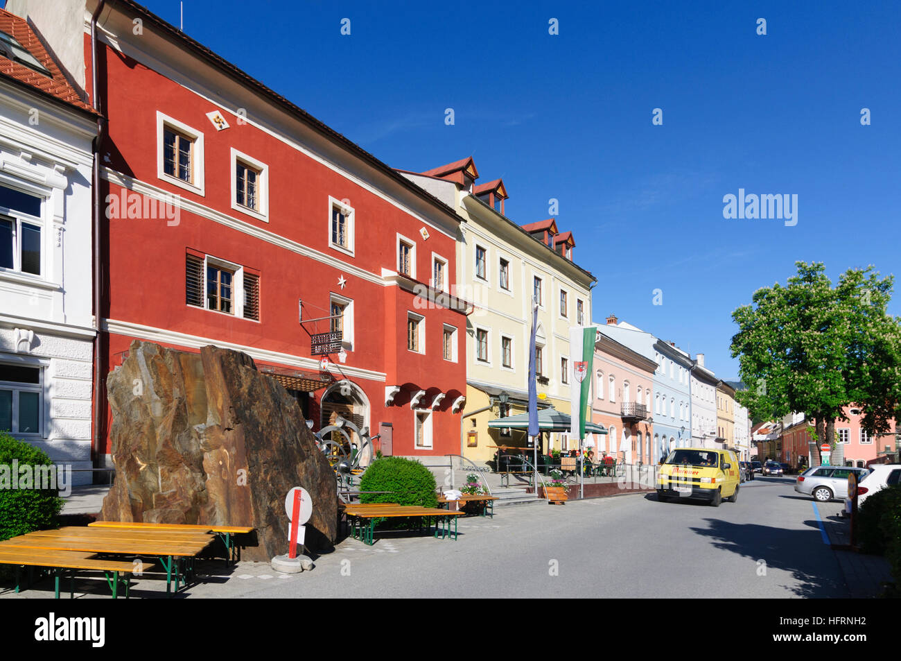 Murau: Raffaltplatz of the old town, Murtal, Steiermark, Styria, Austria Stock Photo