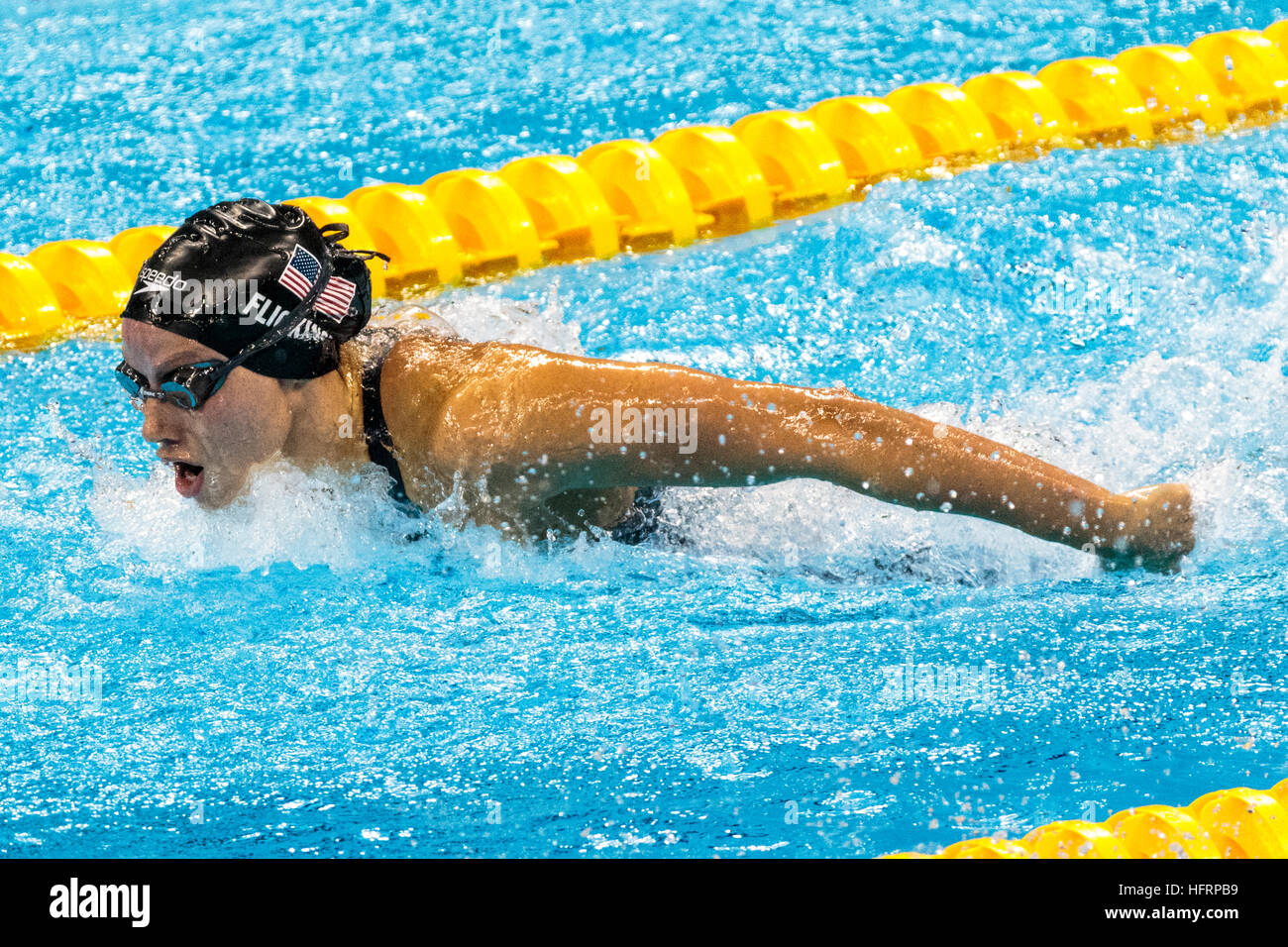 Rio de Janeiro, Brazil. 9 August 2016. Hali Flickinger (USA) competing ...