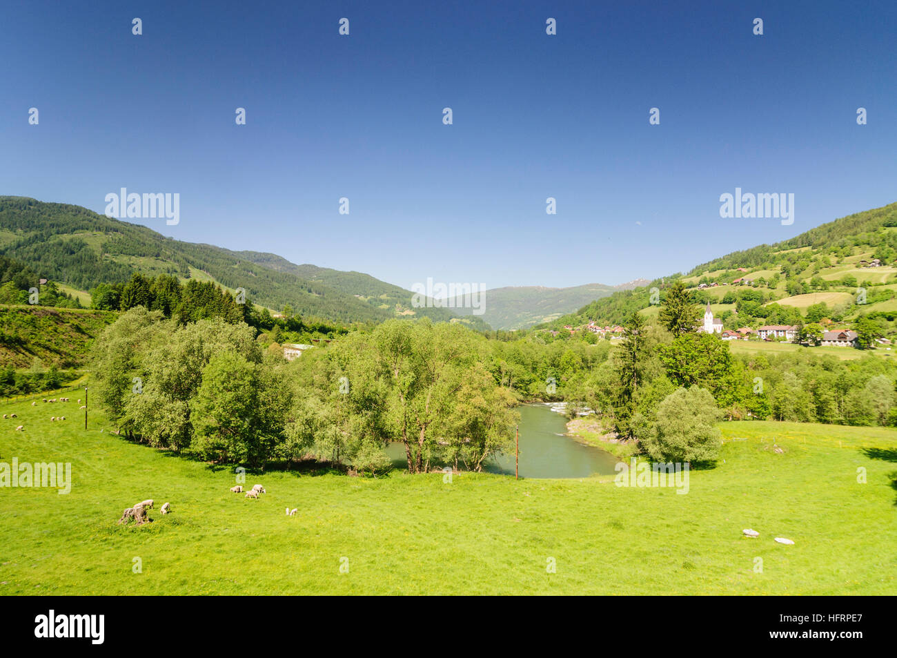 Sankt Georgen ob Murau: Mur Valley, Murtal, Steiermark, Styria, Austria Stock Photo