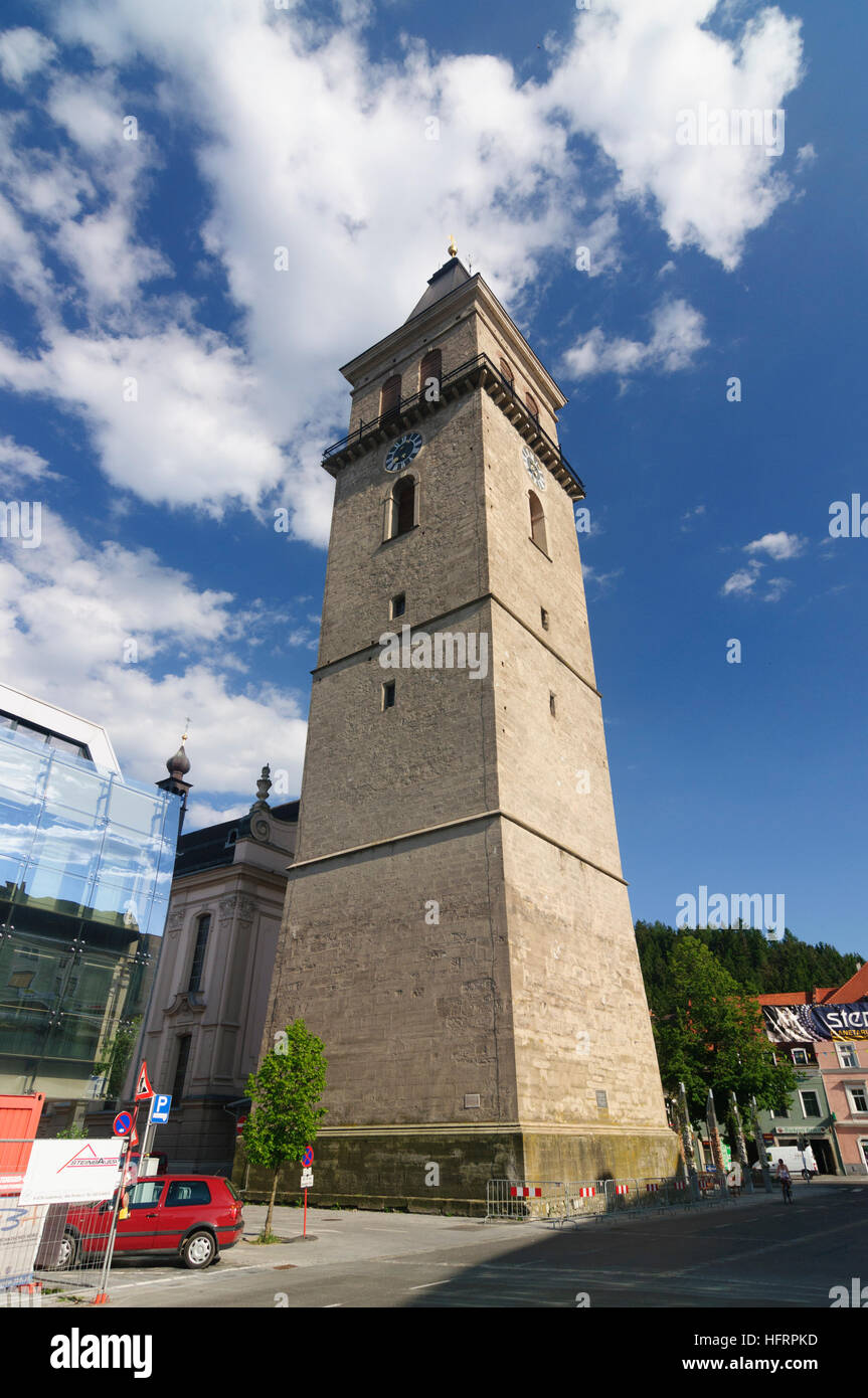 Judenburg: City Tower, Murtal, Steiermark, Styria, Austria Stock Photo