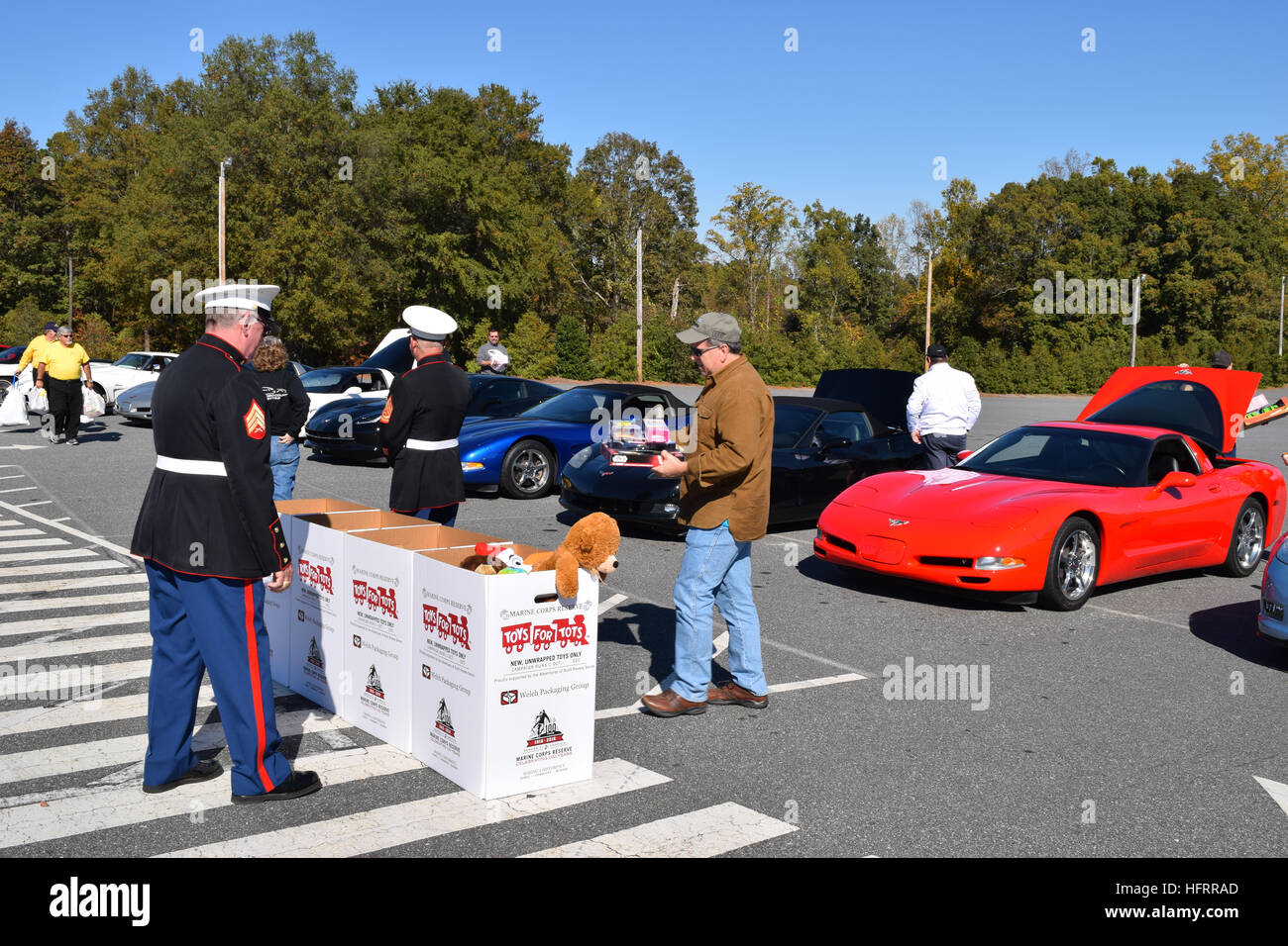 Collecting Toys For Toys For Tots Stock Photo - Alamy