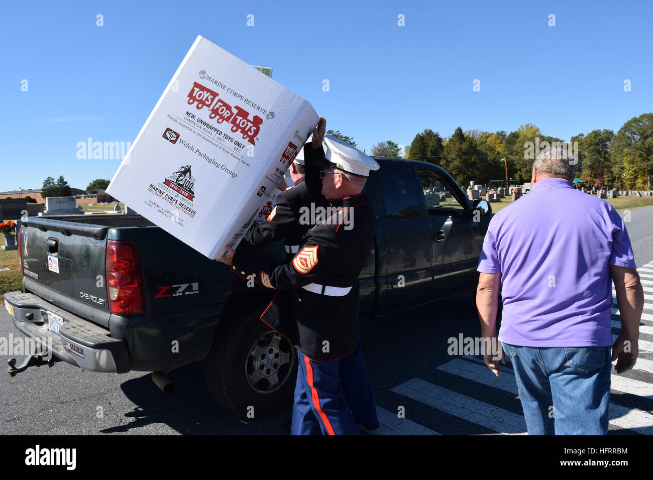 Collecting Toys For Toys For Tots Stock Photo - Alamy