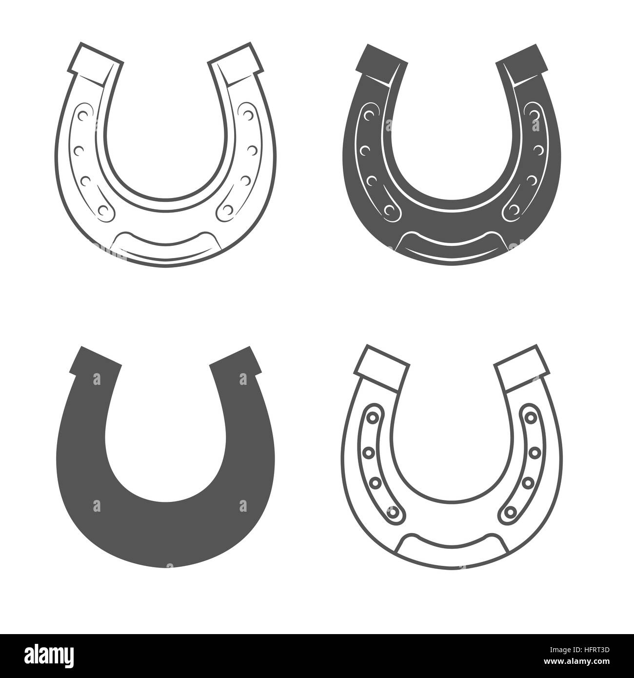 Horseshoes. Vintage Style. Vector Illustration isolated on white