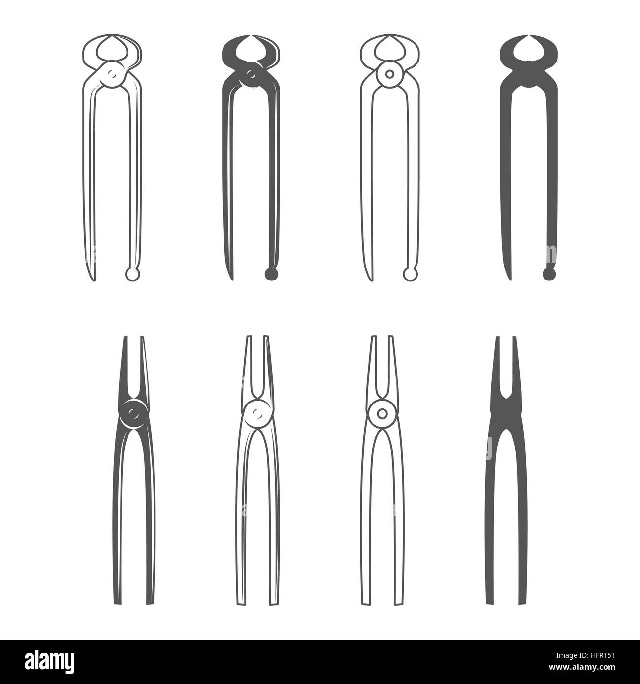 Tongs. Vintage Style. Vector Illustration isolated on white background
