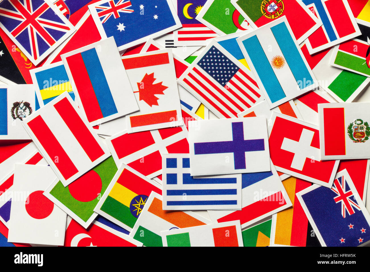 Flags of the world set in a globe hires stock photography and images