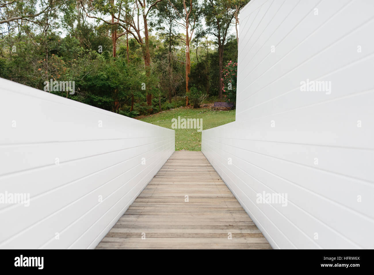 The main entry ramp at the Rose Seidler House, part of the Sydney ...