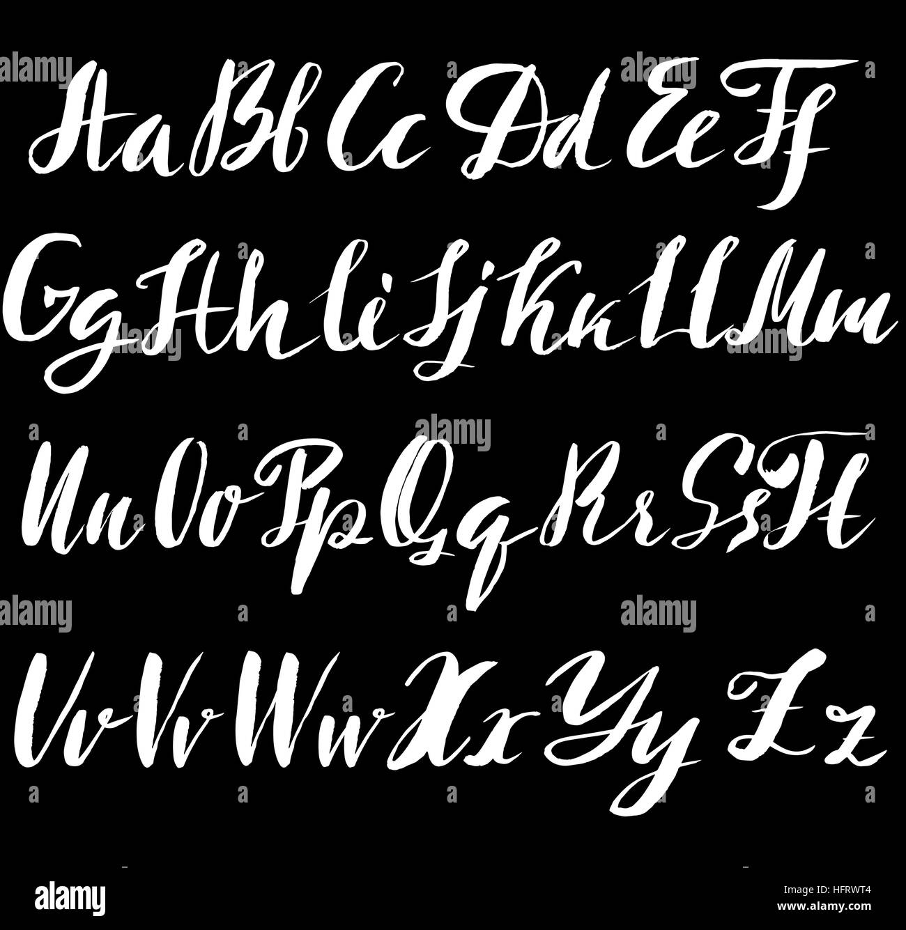 Hand drawn font made by dry brush strokes. Grunge style alphabet Stock ...
