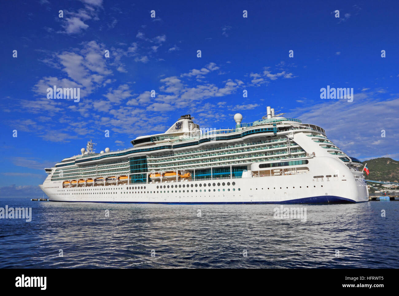 Royal Caribbean International Cruise ship 'Jewel of the Seas', Philipsburg, St Maarten, Leeward Islands, Lesser Antilles Stock Photo
