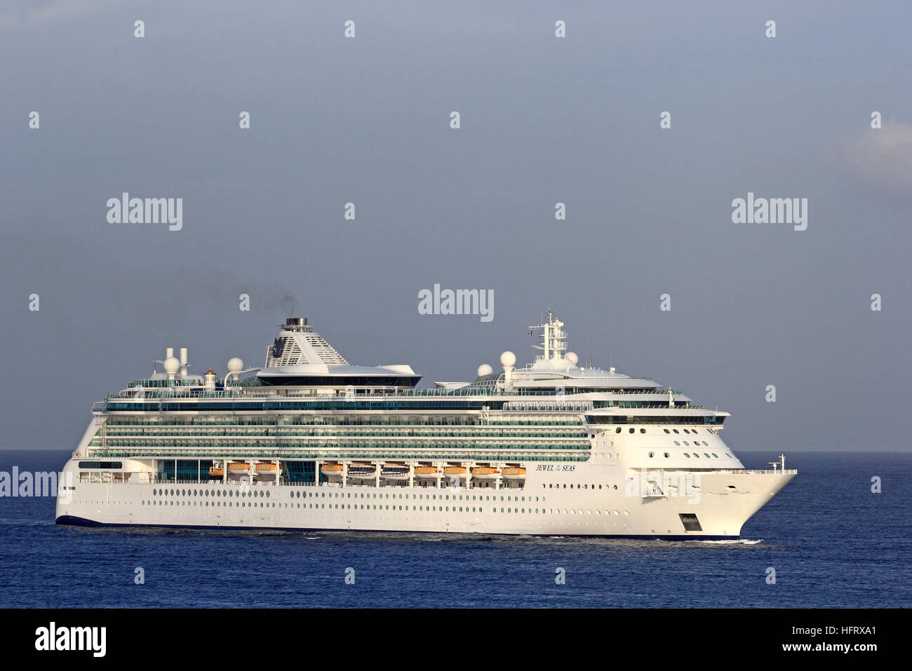 Royal Caribbean International Cruise ship 'Jewel of the Seas' entering harbour, Bridgetown, Barbados Stock Photo