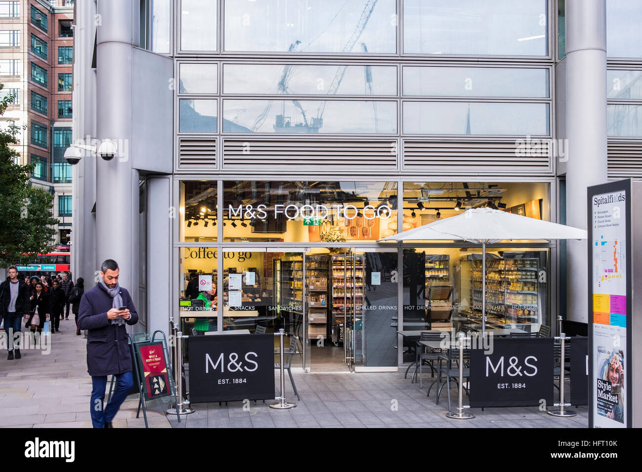 M&S Food to Go store, London, England, U.K. Stock Photo