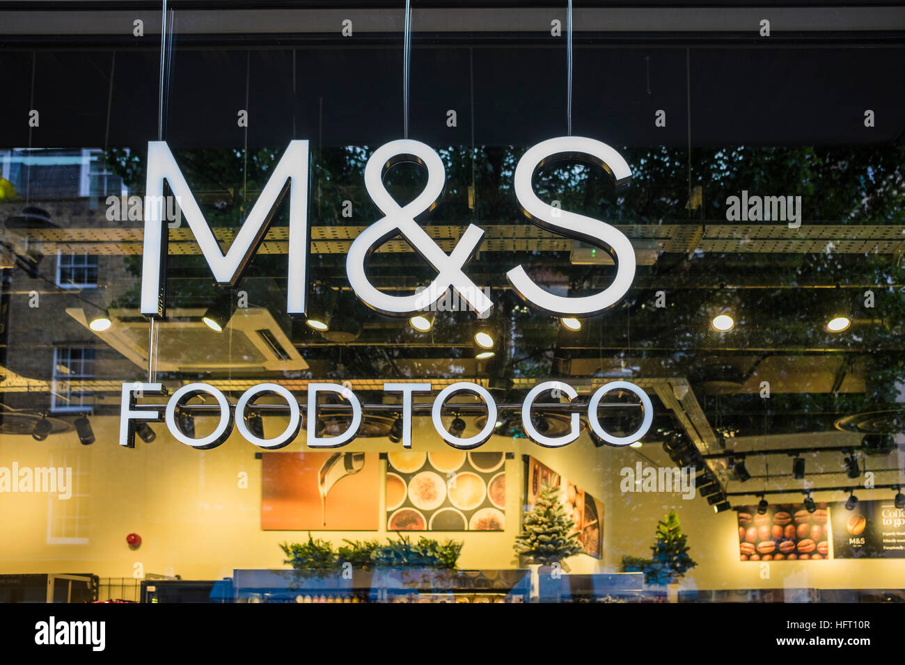 M&S Food to Go store, London, England, U.K. Stock Photo