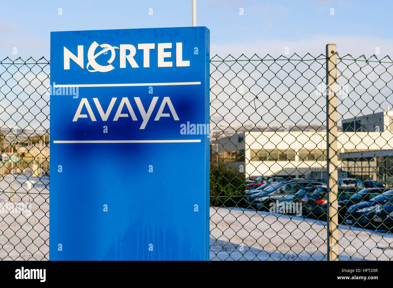Sign at a Nortel Avaya factory Stock Photo