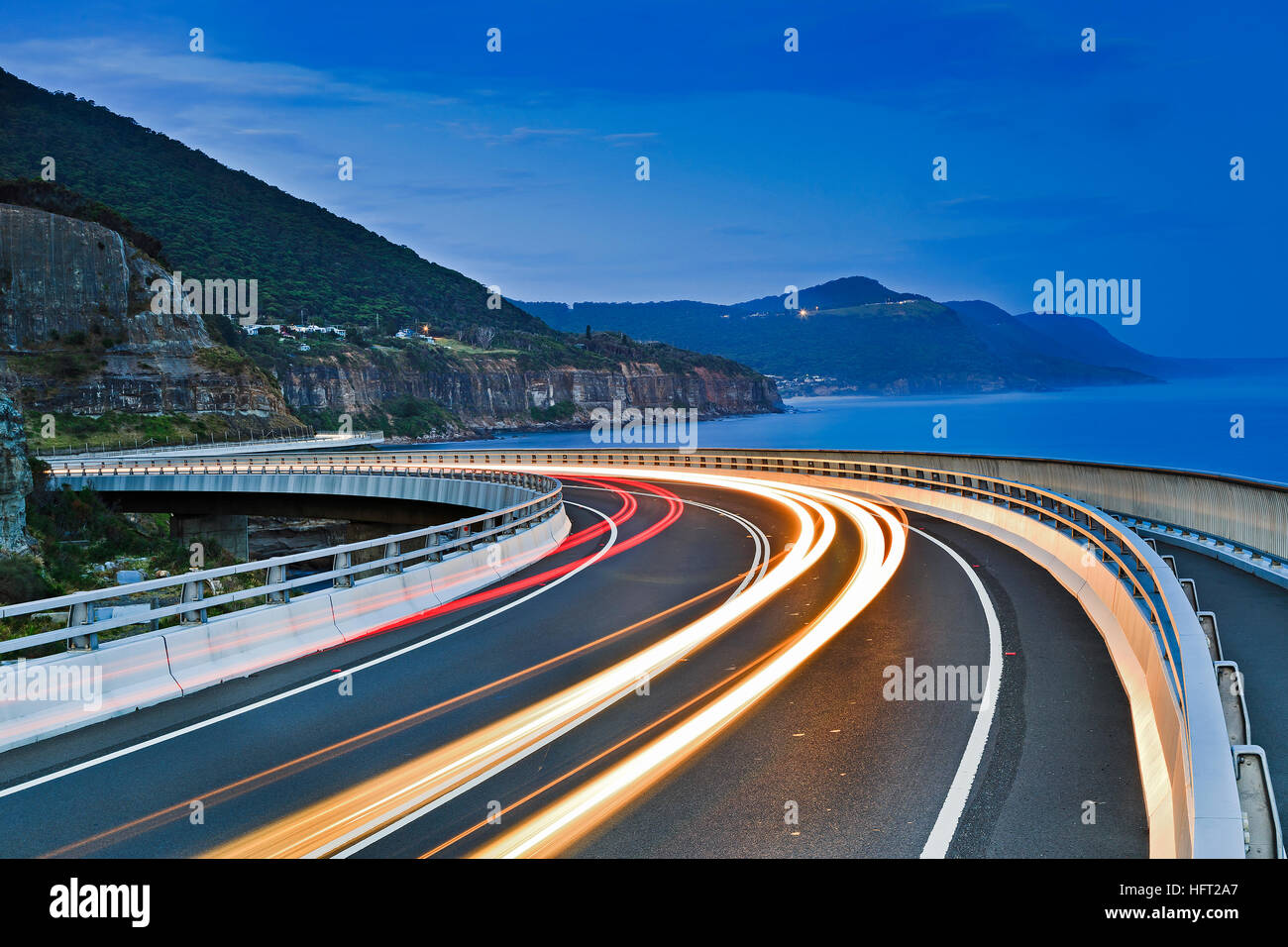 Sea Cliff Bridge iconic highway on Grand Pacific drive from Sydney to Wollongong in Australia