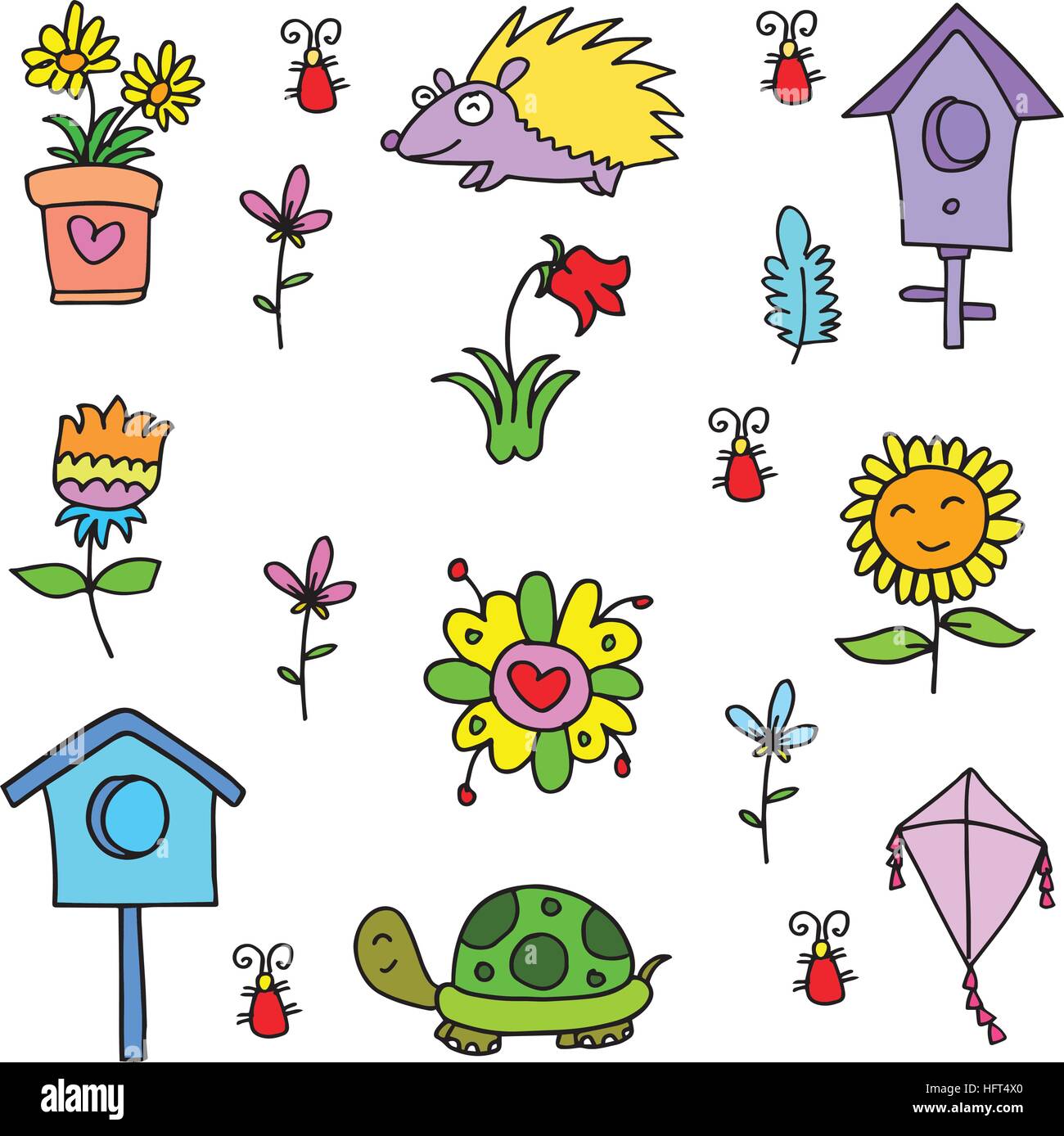 Vector art of item spring doodles Stock Vector Image & Art - Alamy