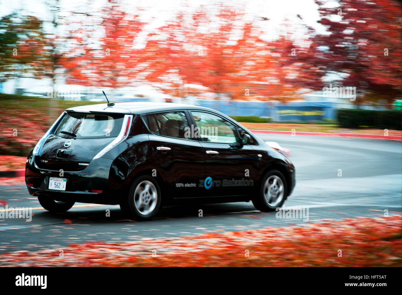 Drivers turned out to test drive the 100 electric Nissan LEAF as the