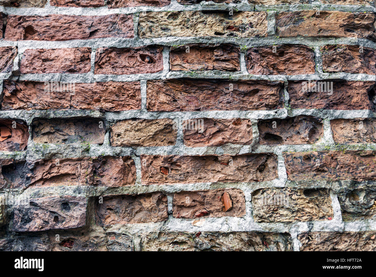 Dirty abandoned old brick wall background Stock Photo - Alamy