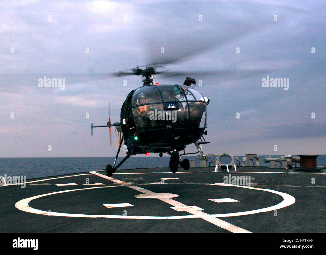 Ins Rana A Chetak helicopter from the Indian Rajput-class destroyer INS Rana ...