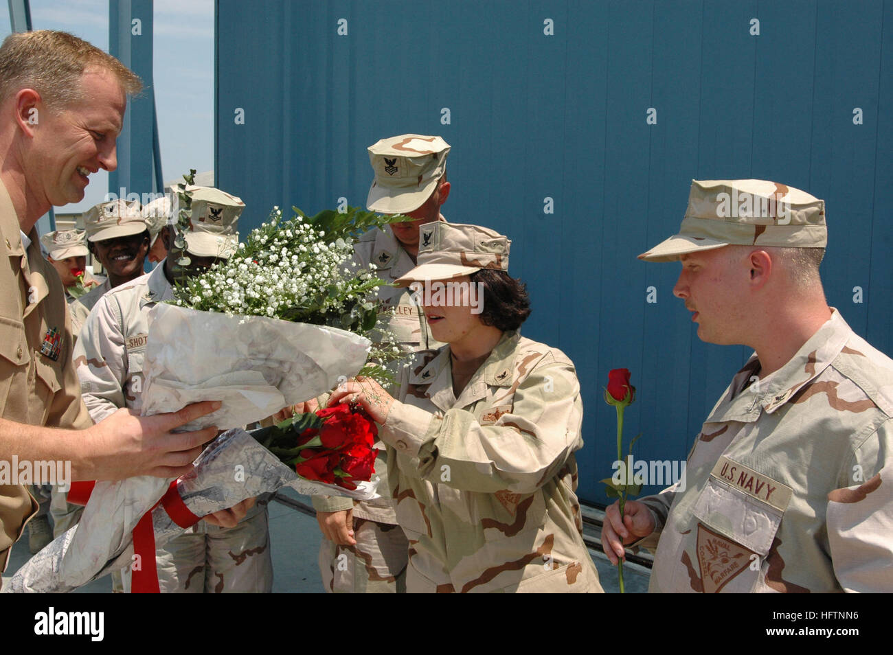 Sailors assigned to Security Detachment 223 enter Hanger Five on Naval ...