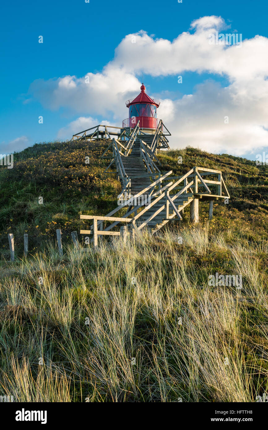 Lighthouse on the North Sea island Amrum, Germany Stock Photo
