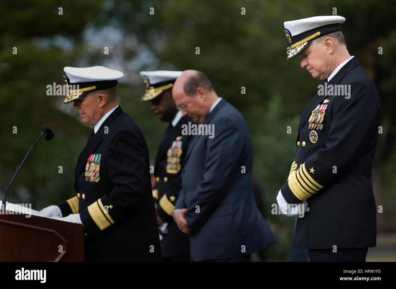 Pentagon Invocation The U.S. Navy conducts an assumption of office ceremony at the ...