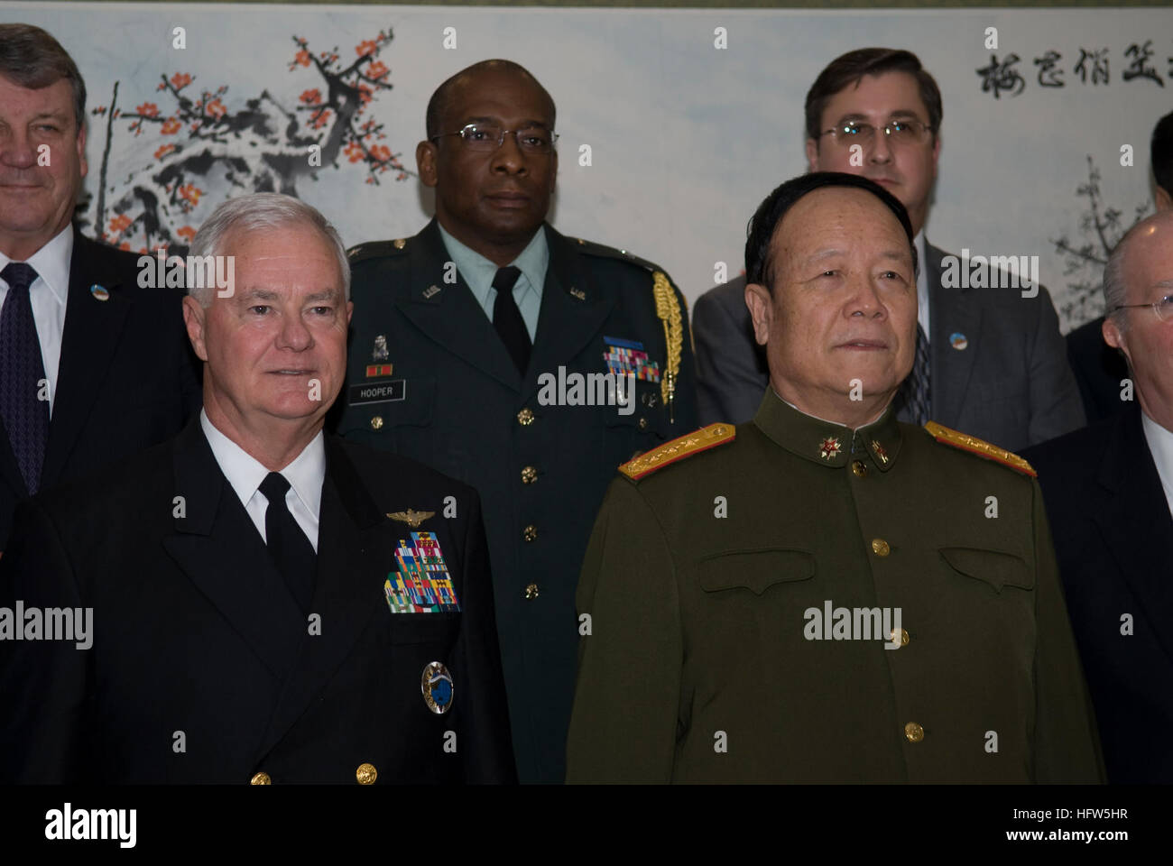 080114-N-8623G-032 BEIJING (Jan. 14, 2008) Adm. Timothy J. Keating, commander of U.S. Pacific Command, and Gen. Guo Boxiong, vice chairman of the Chinese Central Military Commission, pose for a photo before a meeting with military and government officials. U.S. Navy photo by Mass Communication Specialist 2nd Class Elisia V. Gonzales (Released) US Navy 080114-N-8623G-032 Adm. Timothy J. Keating, commander of U.S. Pacific Command, and Gen. Guo Boxiong, vice chairman of the Chinese Central Military Commission, pose for a photo Stock Photo