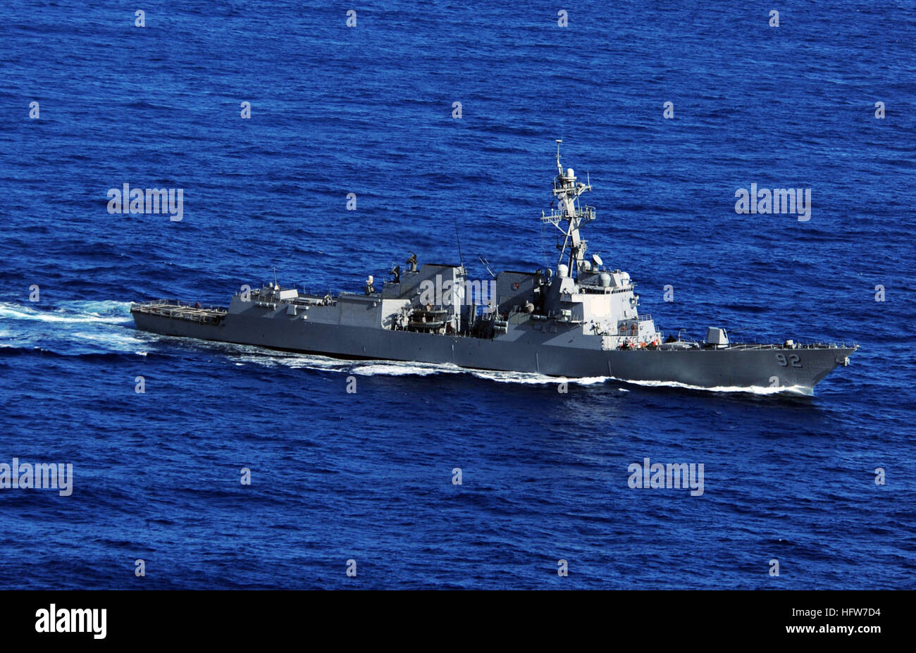 The guided-missile destroyer USS Momsen (DDG 92) cruises in the Pacific ...