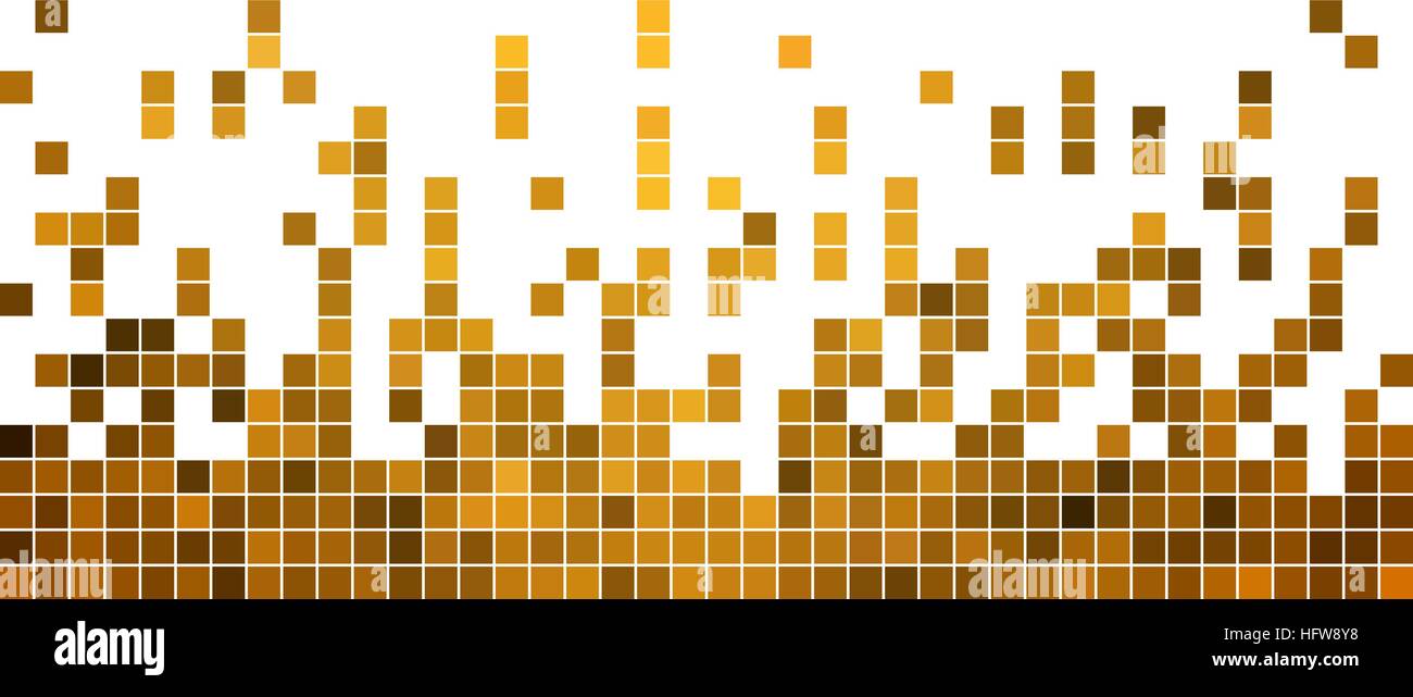 abstract vector square pixel mosaic background - yellow Stock Vector ...