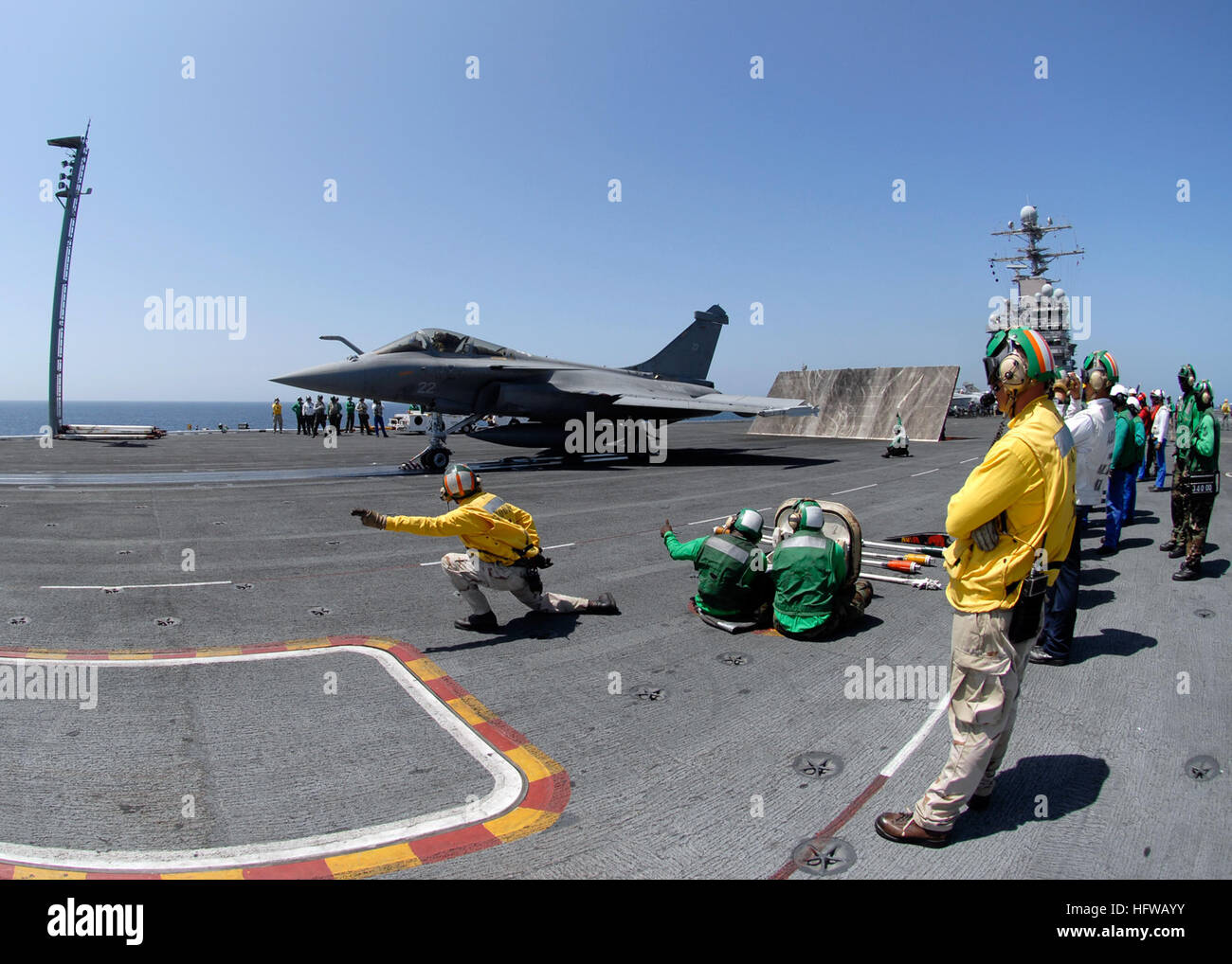 A French F-2 Rafale launches from USS Theodore Roosevelt (CVN 71 ...