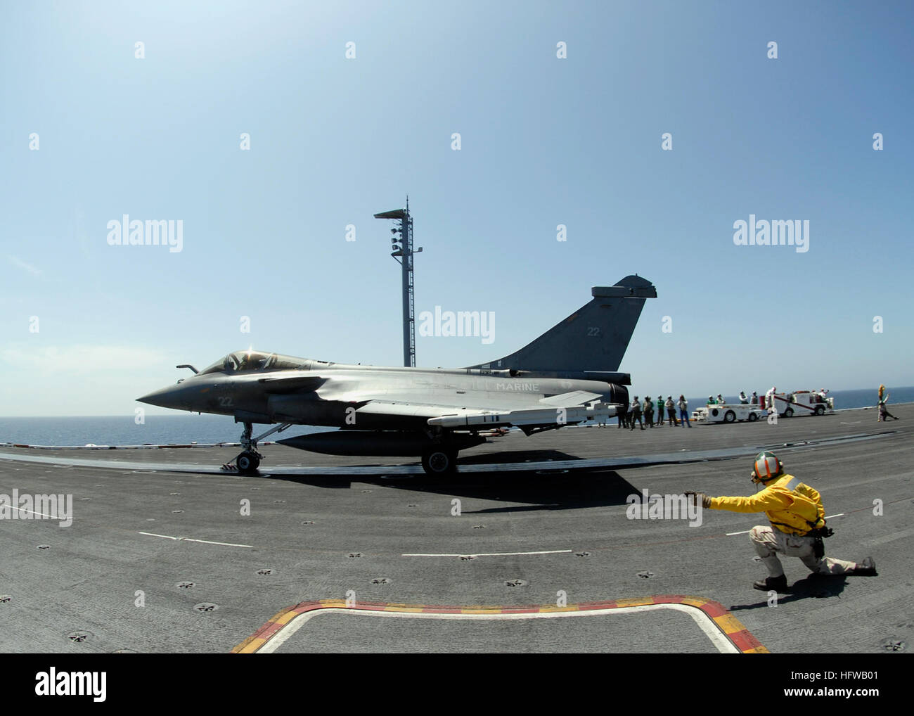 French F-2 Rafale fighter conducts launch operations during integrated ...