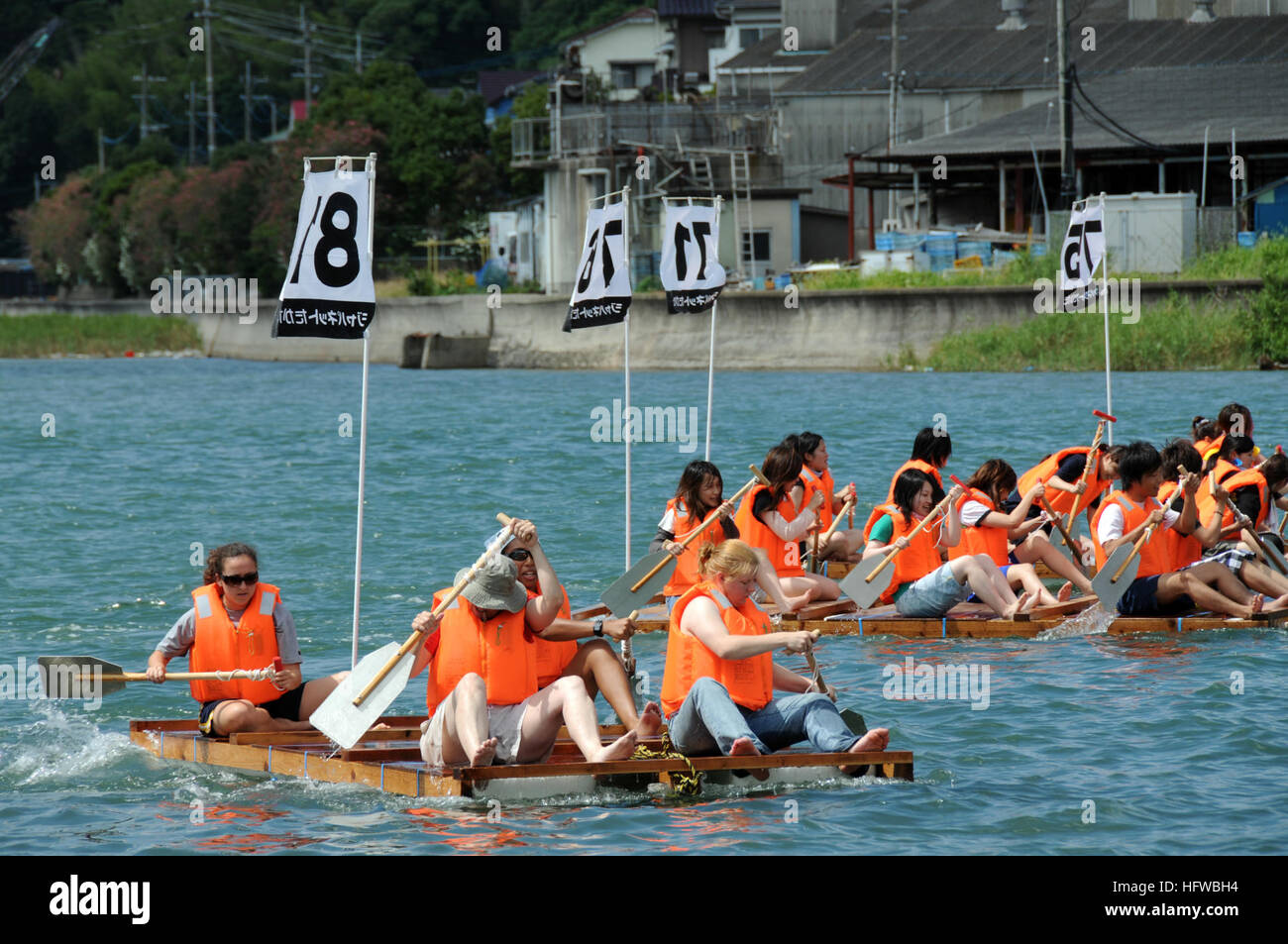 Red Sail Japanese Raft 080803-N-0120A-042 SASEBO, Japan (Aug. 03, 2008) Female Sailors ...