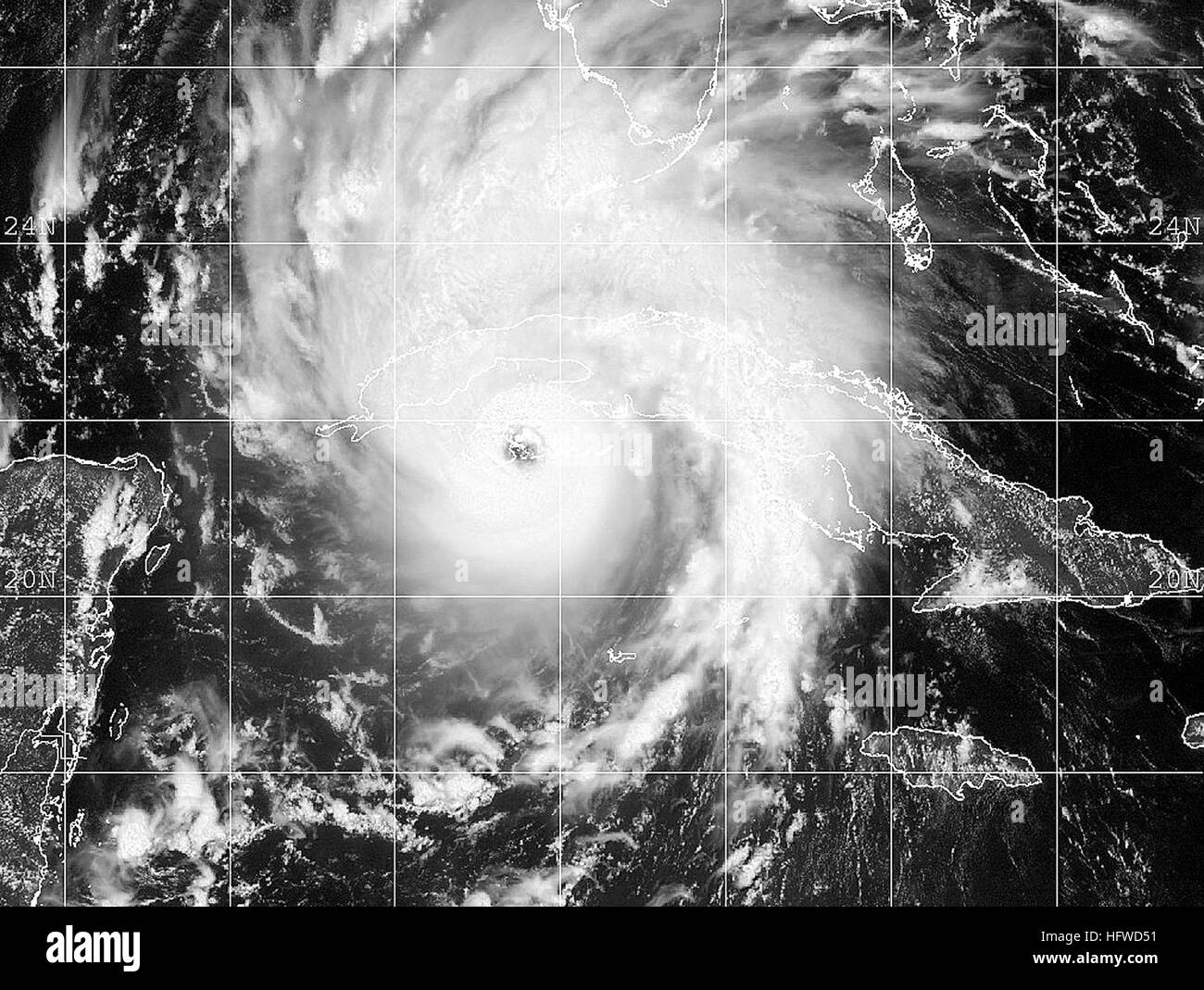 GOES-12 infrared satellite image shows Hurricane Gustav as a category 4 ...