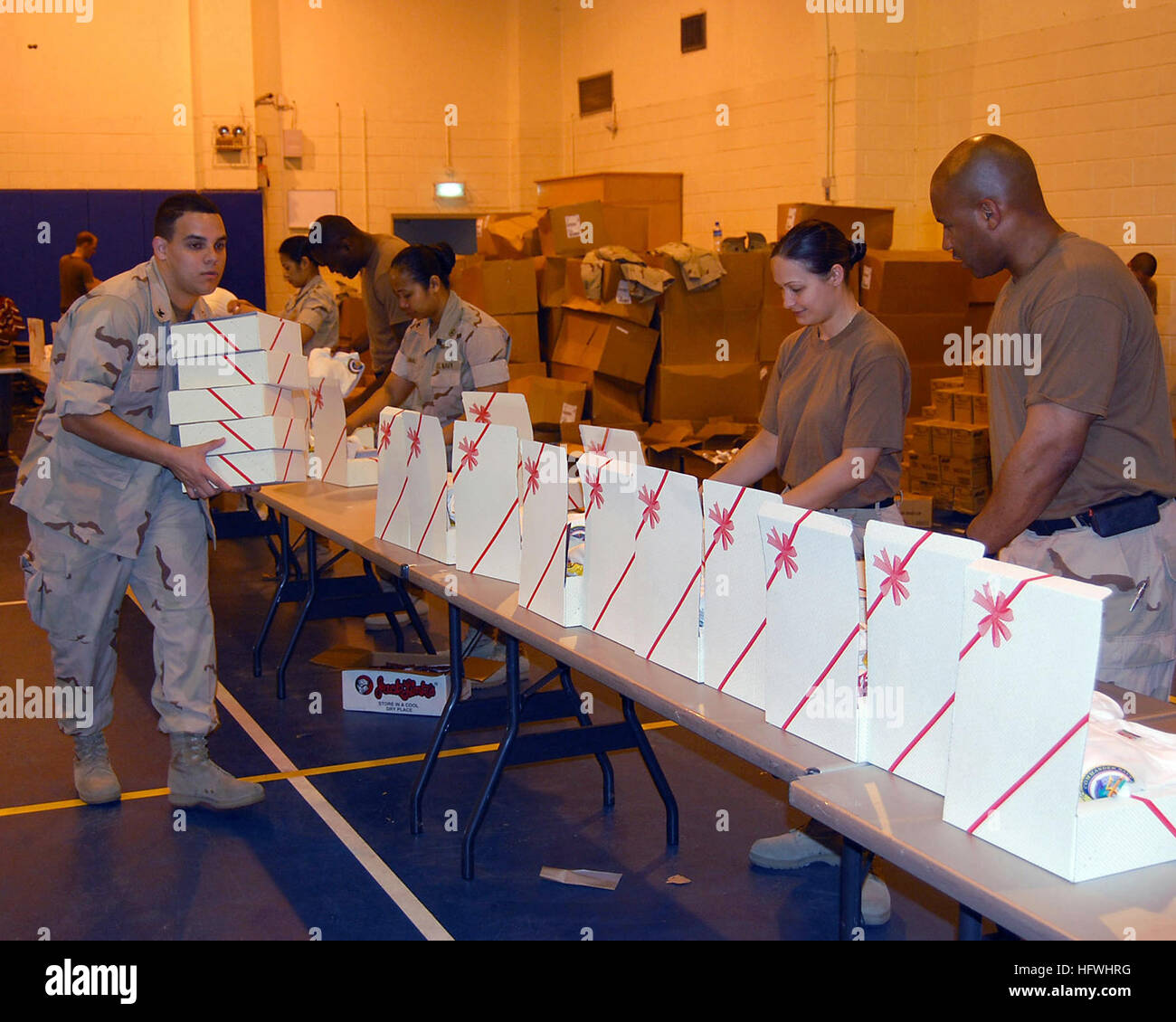 Command sponsored holiday gift box program hires stock photography and