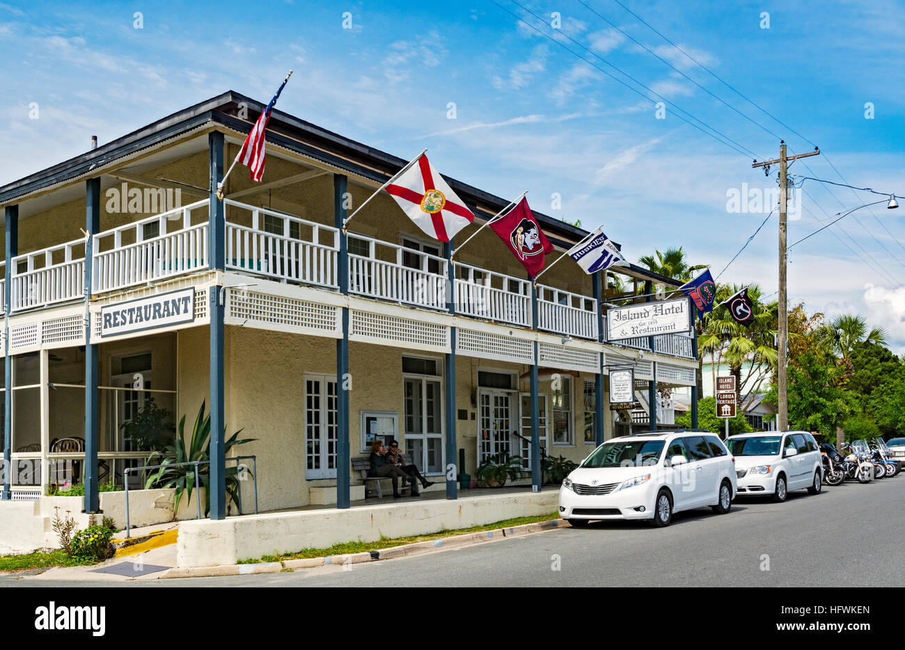 Florida, Cedar Key, downtown, 2nd street, Island House Hotel & Restaurant Stock Photo