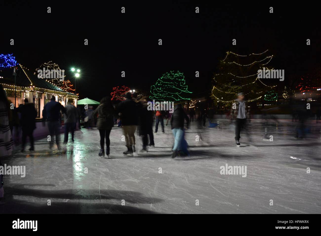 Boston's famous Frog Pond ice skating rink in the Boston Common on
