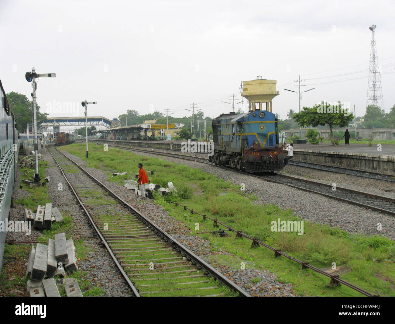 Raichur railway station. Karnataka, India Stock Photo