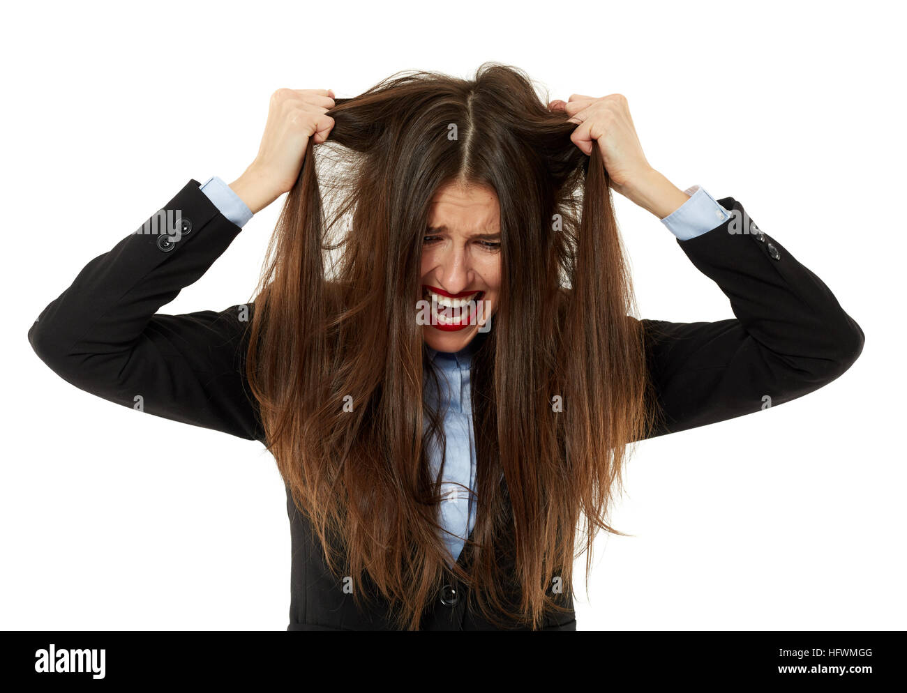 One woman angry pulling hair hires stock photography and images Alamy