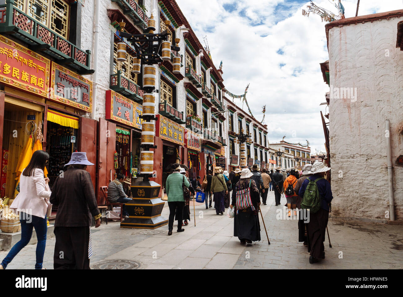 Lhasa, Tibet, China - The view in Barkhor Street in the daytime. Stock Photo